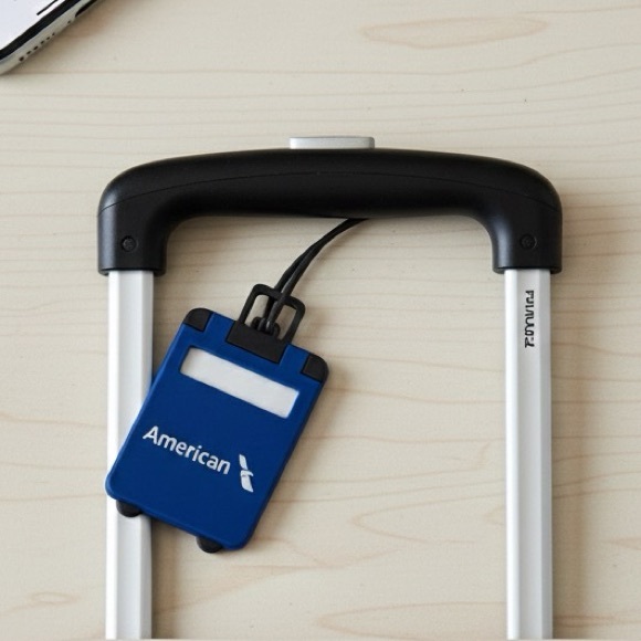 American Airlines Logo Mini Suitcase Luggage Baggage Suitcase Bag Tag Keychain - Picture 3 of 6